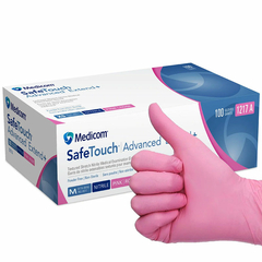 Перчатки нитриловые Medicom Pink M (розовые) плотность 3,8 г, Размер: M, назначение