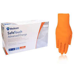 Перчатки нитриловые Medicom Orange M (оранжевый) плотность 5,0 г, Размер: M, назначение