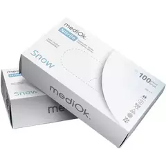 Перчатки mediOk SNOW нитриловые, неопудреные, белые, размер XS, Размер: XS, назначение