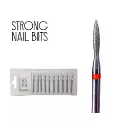 Фреза алмазная STRONG NAIL BITS пламя красная 0,18 мм SET 10 шт, Другой вариант: SET (10 шт), назначение