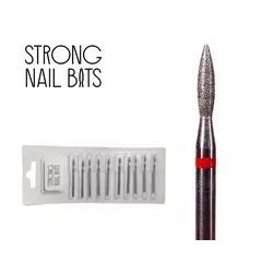 Фреза алмазна STRONG NAIL BITS полум'я червоне 0,21 мм SET 10шт, Інший варіант: SET (10 шт), призначення