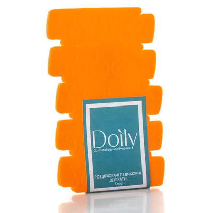 Розпірки педикюрні делікатні Doily 5 пар, помаранчеві, призначення