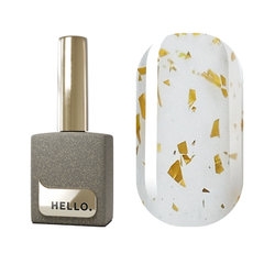 Топ HELLO Gold matte матовый без липкого слоя с поталью, 15 мл