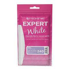 Сменные файлы белые тонкие для пилки полумесяц Staleks Expert 42 240 грит (50 шт)