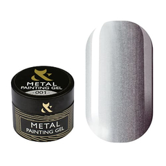 Гель-краска F.O.X paiting gel №1 серебро, 5 мл