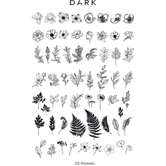 Пластина для стемпинга DARK 02 FLOWERS