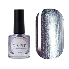 DARK Stamping polish №19, серебряно-голубой металлик, 8 мл