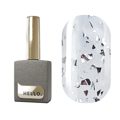 Топ HELLO Silver glossy без липкого слоя с поталью, 15 мл