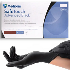 Рукавички нітрилові Medicom Black M (чорні) щільність 3.3 г, Розмір: M