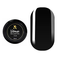 Гель витражный F.O.X Builder gel, Black, 15 ml