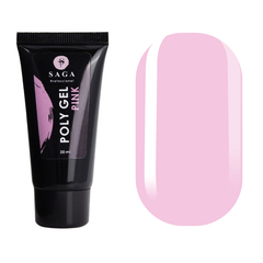 Saga PolyGel pink, 30 мл, Выбор объема: 30 мл, Выбор оттенка: Pink