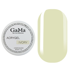 Акригель Ga&Ma ivory, 30 мл, Вибір об'єму: 30 мл, Вибір відтінку: Ivory