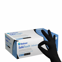 Рукавички нітрилові Medicom Black (Чорні), XS, Розмір: XS