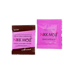 Краска для бровей и ресниц Nikk Mole, тон Коричневый 8 Саше + оксидант 8 Саше