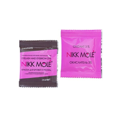Краска для бровей и ресниц Nikk Mole, тон Графит 8 Саше + оксидант 8 Саше