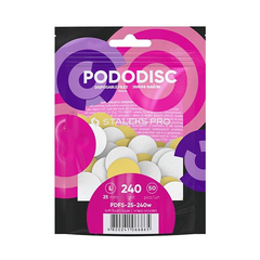 Сменные файлы на мягкой основе для педикюрного диска белые PODODISC STALEKS PRO L 240 грит (50 шт)