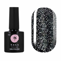 Гель-лак Saga Professional Fiery gel № 2 черный светоотражающий, 9 мл