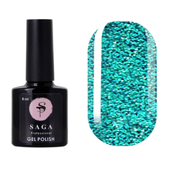 Гель-лак Saga Professional Fiery gel № 7 бирюзовый светоотражающий, 9 мл