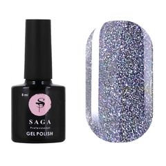 Гель-лак Saga Professional Fiery gel № 9 фиолетовый светоотражающий, 9 мл