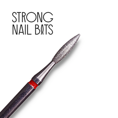 Фреза алмазная Strong nail bits PREMIUM пламя красная, 0,20 см, Другой вариант: 1 шт