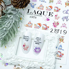 LAQUE слайдер дизайн для ногтей №373 (новый год 2019)