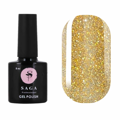 Гель-лак Saga Professional Fiery gel № 6 золотой светоотражающий, 9 мл