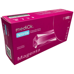 Рукавички нітрилові неопудрені MediOk, Magenta, яскраво рожеві, розмір S, ОДНА ПАРА