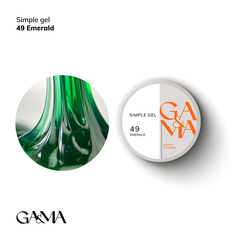 Гель GÉMELY ex GA&MA Simple gel №49 Emerald, 15 мл, Вибір об'єму: 15 мл, Колір колекції: №49