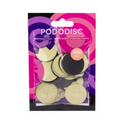 Сменные файлы на мягкой основе для педикюрного диска белые PODODISC STALEKS PRO L 320 грит (50 шт)