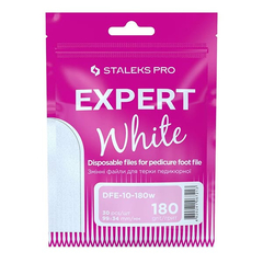 Сменные файлы белые для терки педикюрной Staleks Expert 10 180 грит, 30 шт