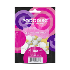 Сменные файлы на мягкой основе для педикюрного диска белые PODODISC STALEKS PRO M 180 грит (50 шт)