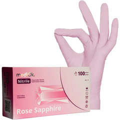 Рукавички нітрилові неопудрені MediOk, Rose Sapphire, рожеві, розмір M, Розмір: M
