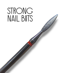 Фреза алмазная Strong nail bits PREMIUM пламя красная, 0,21 мм, Другой вариант: 1 шт