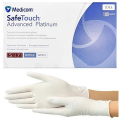 Рукавички нітрилові неопудрені Medicom Advanced Platinum, білі, розмір S, Розмір: S
