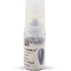 Сухой спрей для градиента Global Fashion Ombre Spray GLITTER голографик, №1, серебро, 10 г (LSY), Выбор оттенка: №1