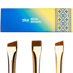 Набор кистей для окрашивания бровей ZOLA BROW BRUSHES Ukrainian edition