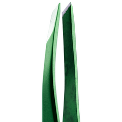 Пинцет ZOLA для бровей профессиональный, GREEN (скошенный)