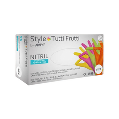 Рукавички нітрилові неопудрені MediOk Style Tutti Frutti, різнокольорові, розмір M, Розмір: M