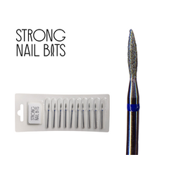Фреза алмазная STRONG NAIL BITS пламя синяя 0,18 мм SET 10шт, Другой вариант: SET (10 шт)