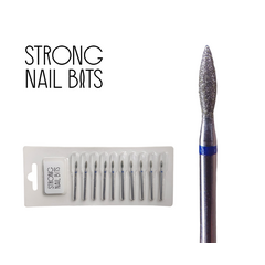 Фреза алмазная STRONG NAIL BITS пламя синяя 0,23 мм SET 10шт, Другой вариант: SET (10 шт)