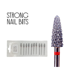 Фреза твердосплавная STRONG NAIL BITS кукуруза красная 0,49 см SET 10 шт, Другой вариант: SET (10 шт)