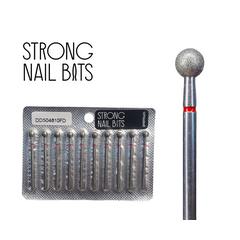 Фреза алмазная Strong nail bits PREMIUM шар красный, 0,5 мм SET, Другой вариант: SET (10 шт)
