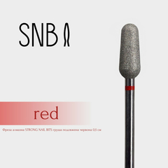 Фреза алмазная STRONG NAIL BITS груша удлиненная красная 0,5 см