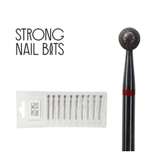 Фреза алмазная STRONG NAIL BITS шар  красная 0,40 см SET 10 шт, Другой вариант: SET (10 шт)