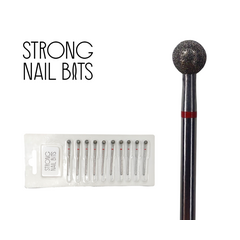 Фреза алмазная STRONG NAIL BITS шар  красная 0,50 см SET 10 шт, Другой вариант: SET (10 шт)