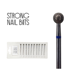 Фреза алмазная STRONG NAIL BITS шар  синяя 0,5 см SET 10 шт, Другой вариант: SET (10 шт)