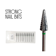 Фреза твердосплавная STRONG NAIL BITS конус зеленая 0,5 см SET 10 шт, Другой вариант: SET (10 шт)
