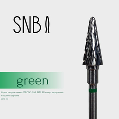 Фреза твердосплавная STRONG NAIL BITS. EU конус закругленный зеленая (жесткий абразив) 0,60 см