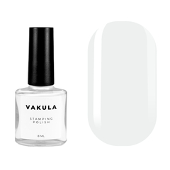 Лак для стемпинга VAKULA №1, белый, 8 мл