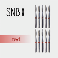 Фреза алмазная STRONG NAIL BITS. EU "пламя безопасное" красная 0,21 см SET 10 шт, Другой вариант: SET (10 шт)